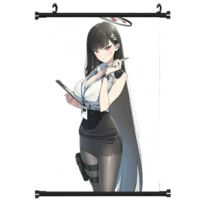 Blue Archive Anime Girl Office Lady Wall Scroll Poster Fabric Room Decor