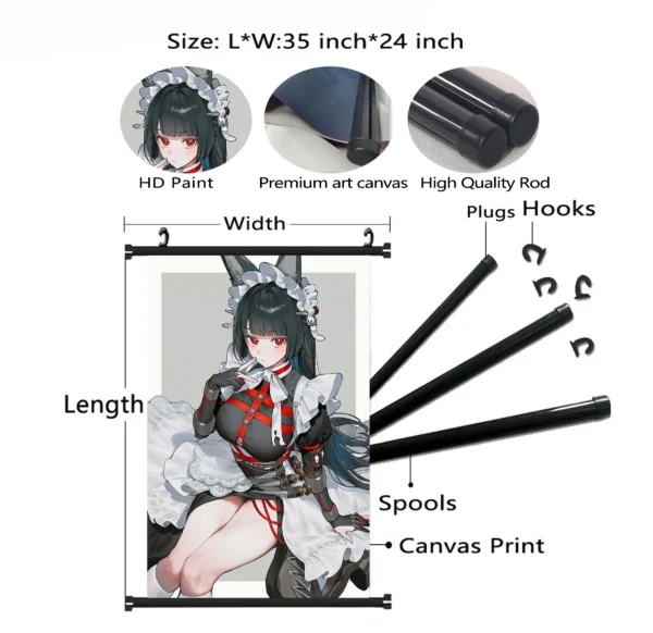 Hot Anime Zenless Zone Zero Hoshimi Miyabi Wall Scroll Tapestry Art