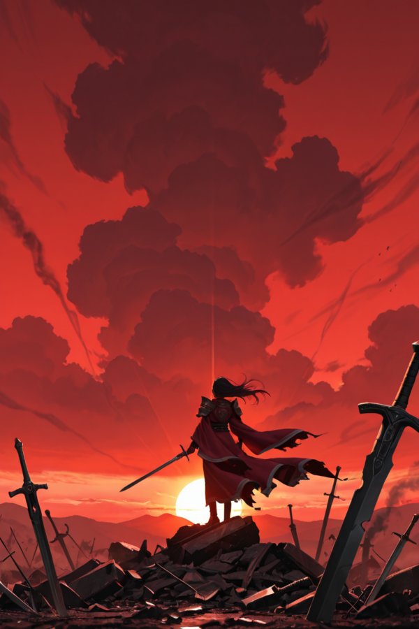 Red Sunset Battlefield – Fabric Wall Scroll