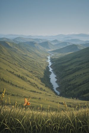 Green Mountain Valley – Fabric Wall Scroll
